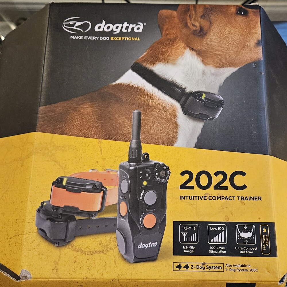 Dogtra 202C Training E-Collar Waterproof One-Handed Operation Dog Remote, 2 dog